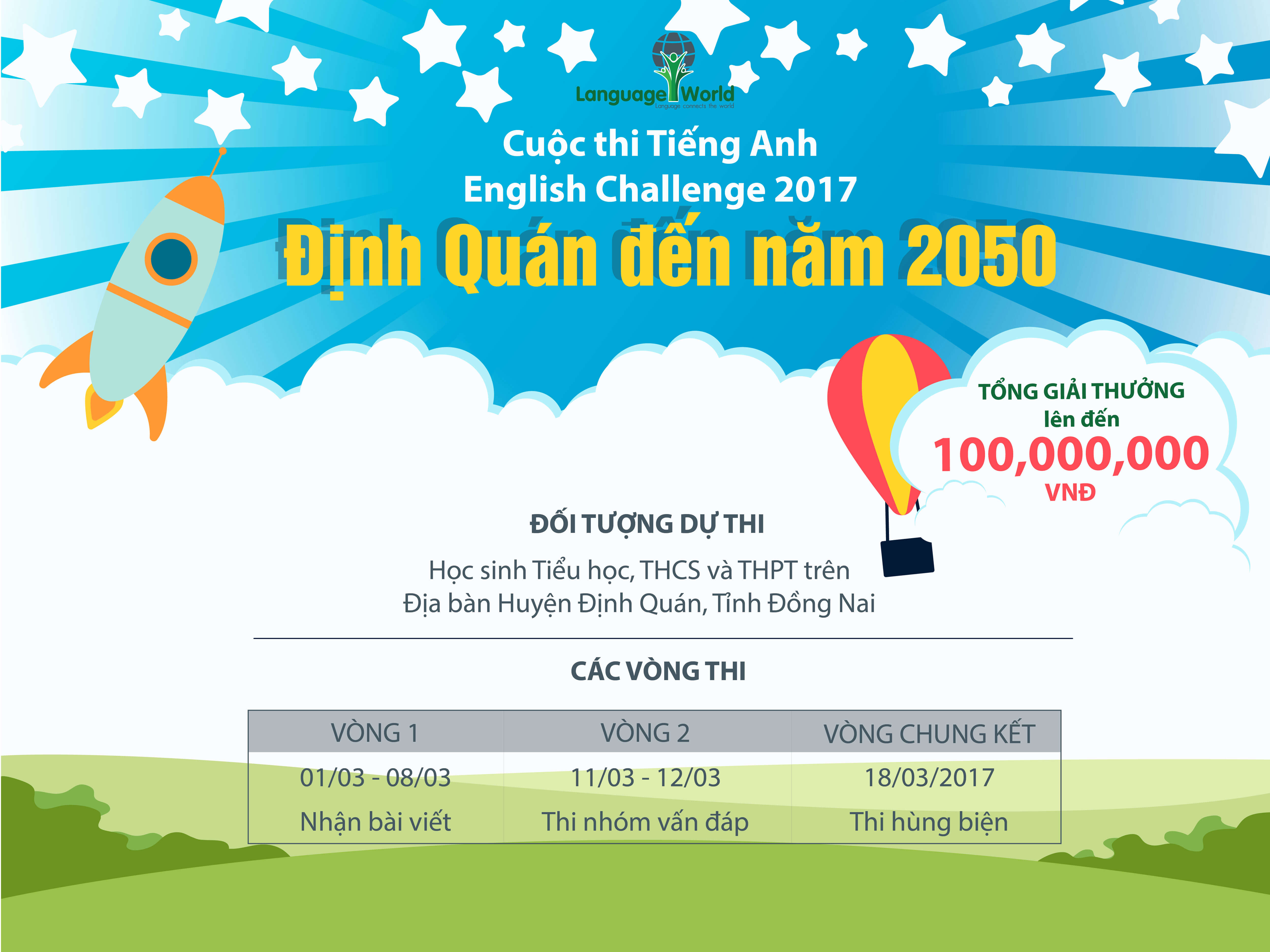 Cuộc thi Tiếng Anh English Challenge 2017 "Định Quán đến năm 2050"