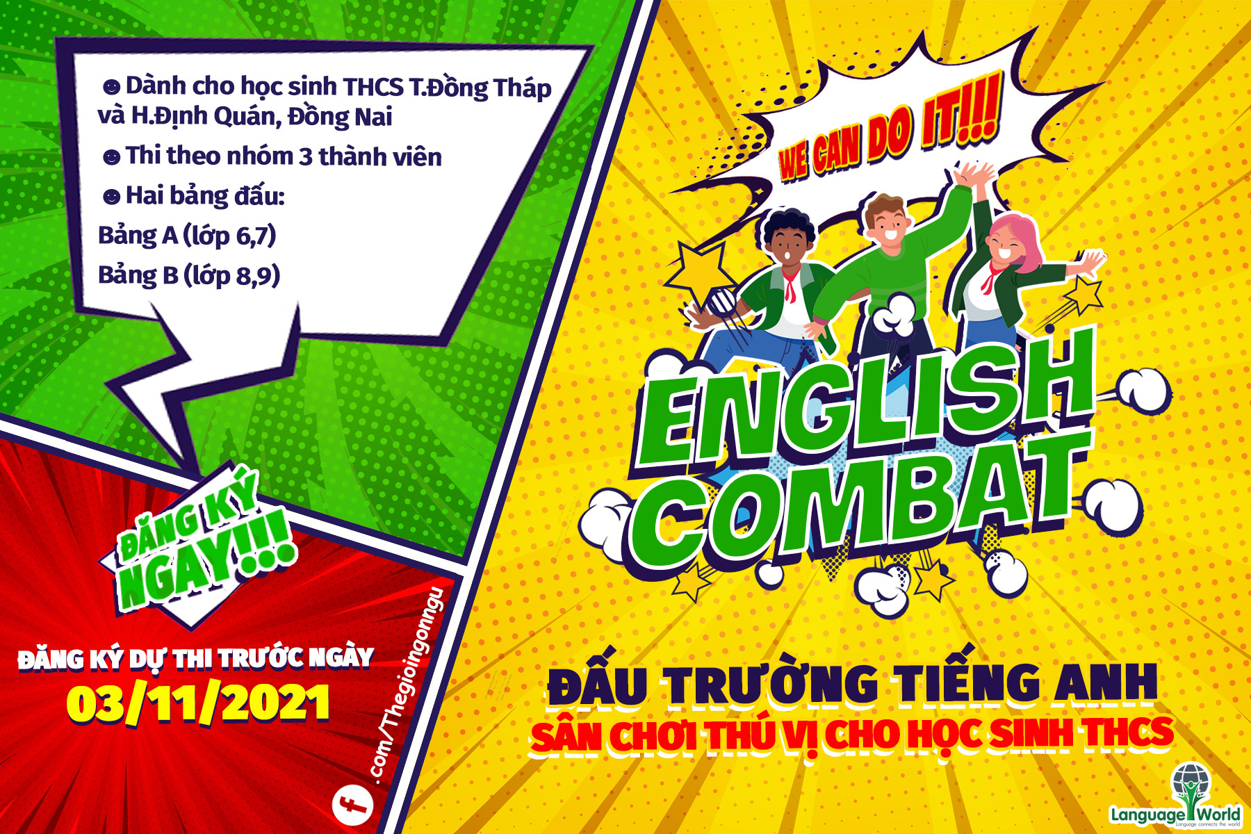Cuộc thi English Combat - Đấu trường Tiếng Anh 2021 dành cho học sinh THCS